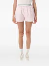 Sporty And Rich Striped Cotton Oxford Shorts With Back Pocket In Pink