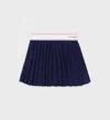 Sporty And Rich Pleated Tennis Mini Skirt In Navy/white/bright Red