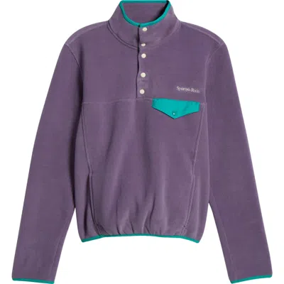 Sporty And Rich Sporty & Rich Serif Logo Polar Fleece Sweatshirt In Dusty Grape