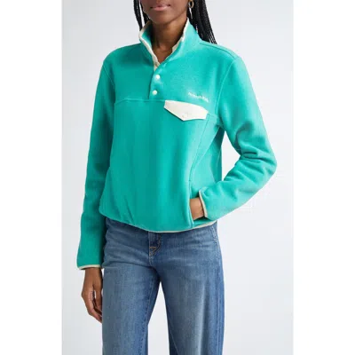 Sporty And Rich Serif Logo Tech Sweatshirt In Spring Green Cr