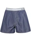 Sporty And Rich Serif Logo Shorts In Blue