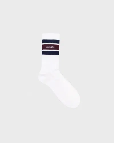 Sporty And Rich Sporty & Rich Serif Logo Sock In White