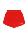 Sporty And Rich Serif Logo Terry Shorts Bright In Red/white