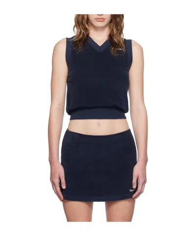 Sporty And Rich Serif Logo Vest In Black