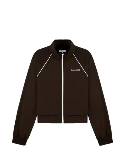 Sporty And Rich Serif-logo Sweatshirt In Brown