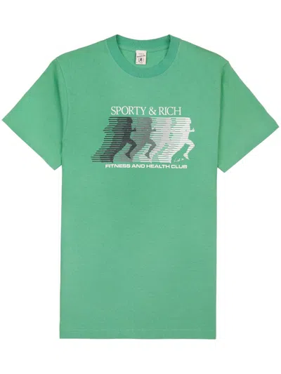 Sporty And Rich Graphic-print Cotton-jersey T-shirt In Green