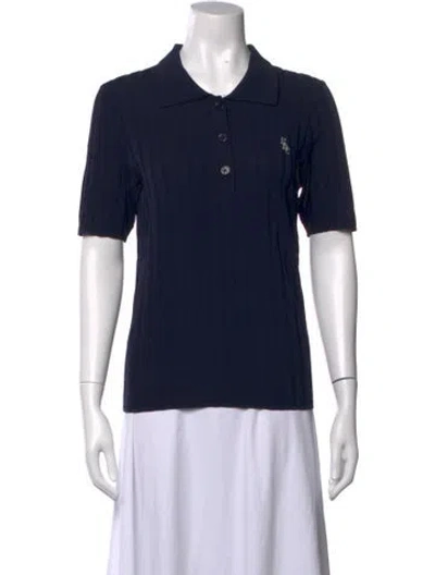 Pre-owned Sporty And Rich Short Sleeve Polo In Blue