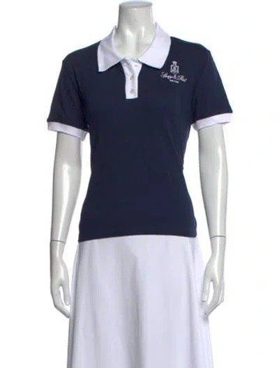 Pre-owned Sporty And Rich Short Sleeve Polo In Blue