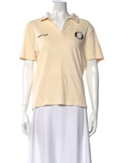 Pre-owned Sporty And Rich Short Sleeve Polo In Yellow