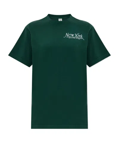 Sporty And Rich Short Sleeve T-shirt In Green
