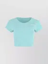 Sporty And Rich Short Sleeve Technical Fabric Crop Top