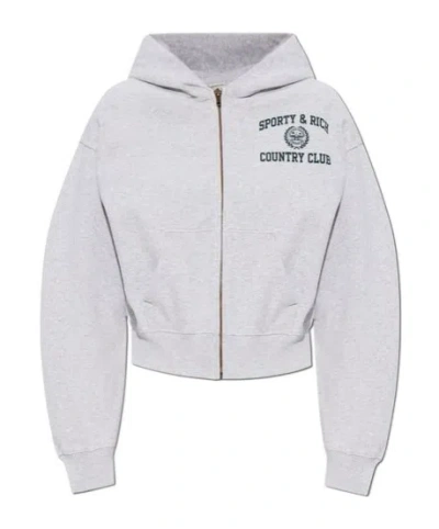 Sporty And Rich Short-sleeved Zipper Hooded Shirt