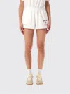 Sporty And Rich Comfortable Yankees Style Shorts Featuring Slits In White