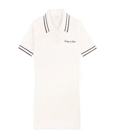 Sporty And Rich Short-sleeve Knitted Dress In White