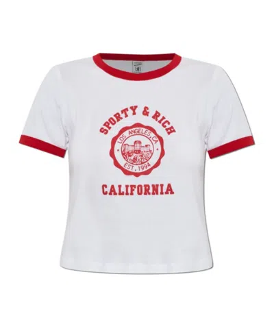Sporty And Rich Short-sleeved T-shirt In White