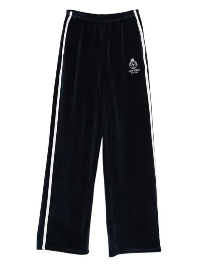 SPORTY AND RICH SIDE-STRIPE LOGO-DETAIL TRACK PANTS