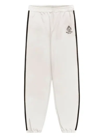 Sporty And Rich Side-stripe Logo-embroidered Joggers In Gray