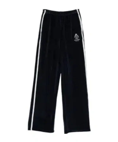 Sporty And Rich Side-stripe Logo-detail Track Pants In Black