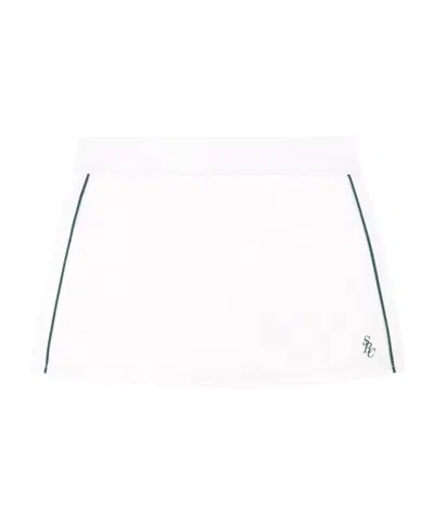 Sporty And Rich Side-stripe Mini Skirt In White
