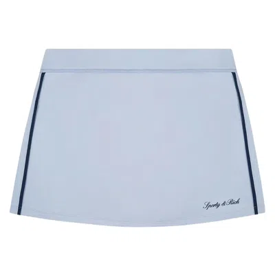 Pre-owned Sporty And Rich Sporty & Rich Signature Logo Court Skirt 'ciel/dark Navy' | Blue | Women's Size S