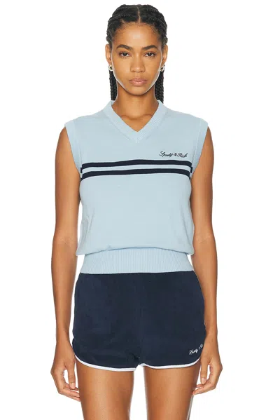 Sporty And Rich Signature Logo Knitted Vest In Blue