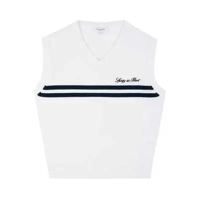 Pre-owned Sporty And Rich Sporty & Rich Signature Logo Knitted Vest 'white' | Women's Size S