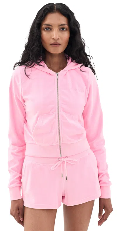 Sporty And Rich Signature Logo Krystal Zip Hoodie Laffy Crystal