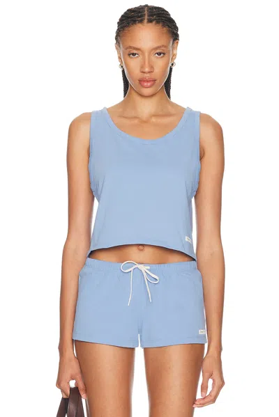 Sporty And Rich Signature Logo Lounge Tank Top In Blue