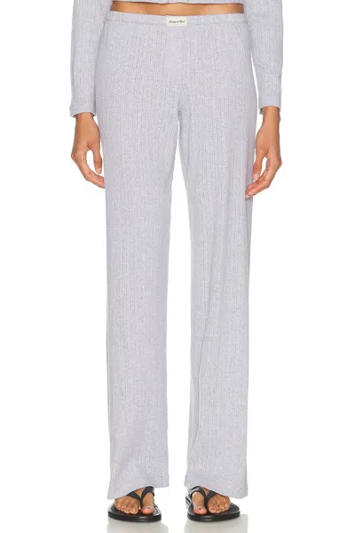 Sporty And Rich Signature Logo Pointelle Trouser In Gray