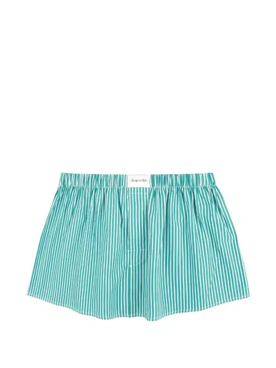 Sporty And Rich Signature Logo Poplin Mini Skirt In Green