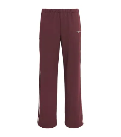 Sporty And Rich Sporty & Rich Signature Logo Retro Track Pants In Brown