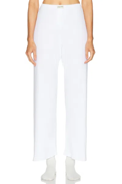 Sporty And Rich Signature Logo Ribbed House Pant In White
