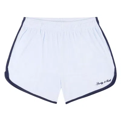 Pre-owned Sporty And Rich Sporty & Rich Signature Logo Terry Short 'ciel/dark Navy' | Blue | Women's Size M