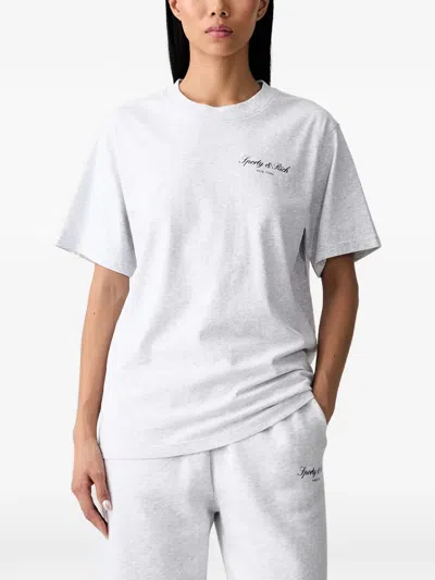 Sporty And Rich Signature Ny T-shirt In Grey