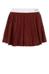 Sporty And Rich Classic Logo Pleated Tennis Skirt In Red