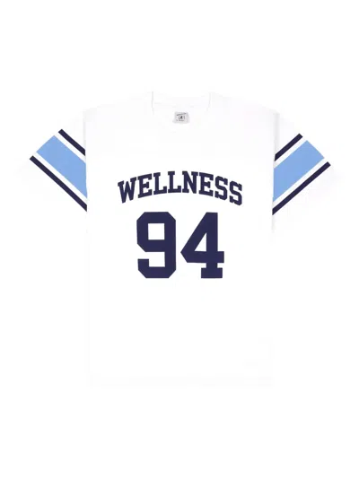 Sporty And Rich Sleeve-stripe 94 Tee In White