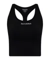Sporty And Rich Sporty & Rich Logo Printed Sleeveless Cropped Top In Black