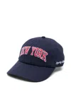 Sporty And Rich Womens New York Ivy Logo-embroidery Cotton-twill Cap Dark Navy In Blau