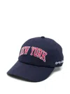 Sporty And Rich Womens New York Ivy Logo-embroidery Cotton-twill Cap Dark Navy In Blue