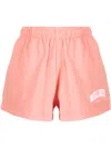 Sporty And Rich Slogan-embroidered Cotton Shorts In Pink