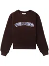 Sporty And Rich Slogan-patch Fleece Jumper In Braun