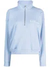Sporty And Rich Slogan-print Cotton Sweatshirt In Blue