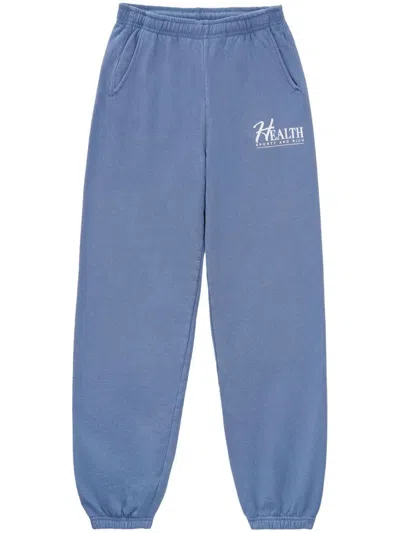 Sporty And Rich Logo-print Track Pants In Baby Blue