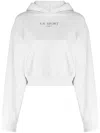 Sporty And Rich Slogan-print Mélange-effect Hoodie In Grey