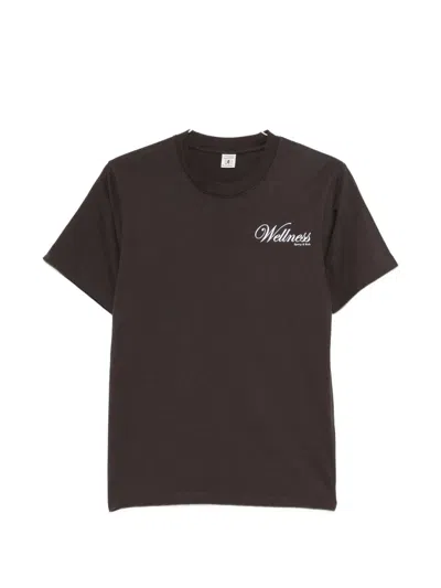 Sporty And Rich Soho Logo-print Short-sleeved T-shirt In Brown