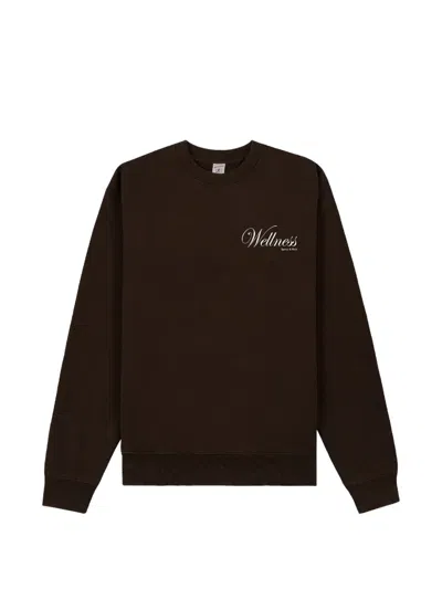 Sporty And Rich Soho Logo-print Sweatshirt In Brown