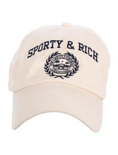 Pre-owned Sporty And Rich Solid Embroidered Baseball Cap In Neutrals