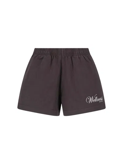 Sporty And Rich Sport Shorts "1800 Health Disco" In Brown