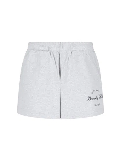 Sporty And Rich Sport Shorts "beverly Script Disco" In Gray