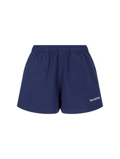 Sporty And Rich Sport-shorts Mit Logo In Blue